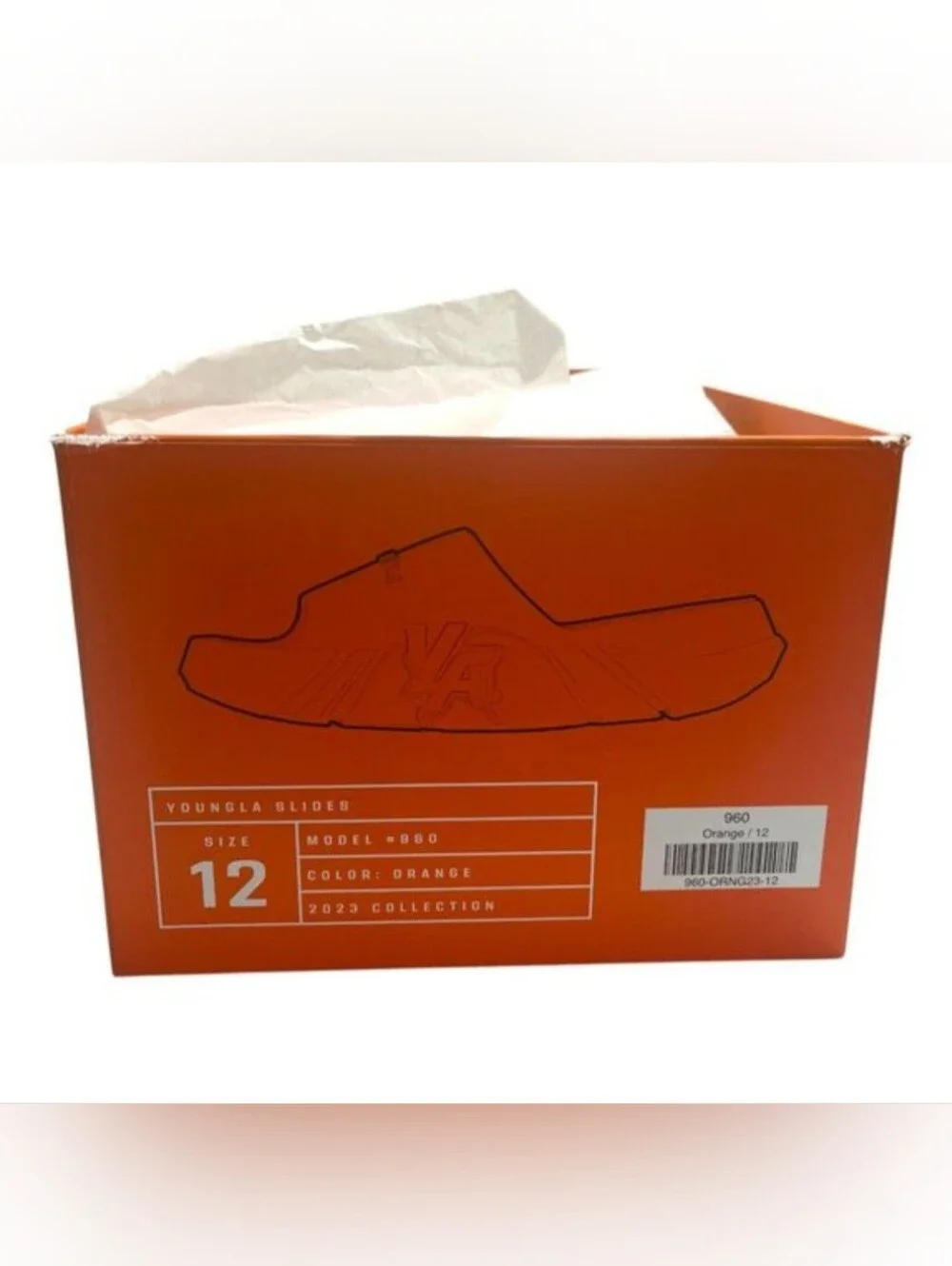 YoungLA Mens Orange Slide Sandals - Lightweight Comfort